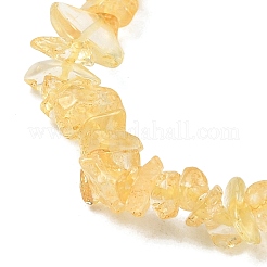 Natural Citrine Chip Beads Stretch Bracelet for Women&nbsp;BJEW-AL00003-03