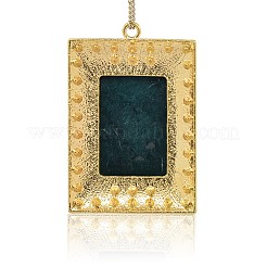 Golden Tone Alloy Resin Rectangle Big Pendants&nbsp;PALLOY-J103-08G