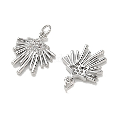 Brass Micro Pave Clear Cubic Zirconia Pendants&nbsp;KK-E796-01P