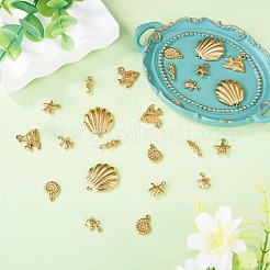 24Pcs 6 Styles 304 Stainless Steel Pendants&nbsp;STAS-TA0006-37G