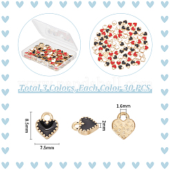 90Pcs 3 Colors  Alloy Enamel Charms&nbsp;ENAM-UN0001-06