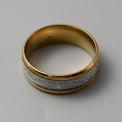 Textured 201 Stainless Steel Finger Ring&nbsp;RJEW-WH0017-05G