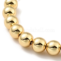 Rack Plating Brass Round Beaded Slider Bracelet for Women&nbsp;BJEW-B066-01A-03