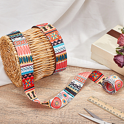 Boho Ethnic Pattern Polyester Webbing Ribbon&nbsp;OCOR-WH0120-61B