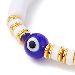 Evil Eye Lampwork Beads Stretch Bracelet&nbsp;BJEW-JB07222-01