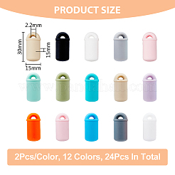 24Pcs 12 Colors Bottle Food Grade Eco-Friendly Silicone Beads&nbsp;SIL-FH0001-07