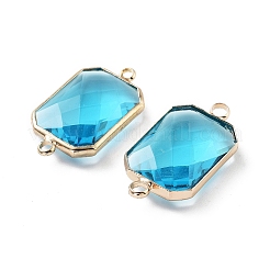 Rack Plating Brass Pave Glass  Connectors Charms&nbsp;KK-M013-04G