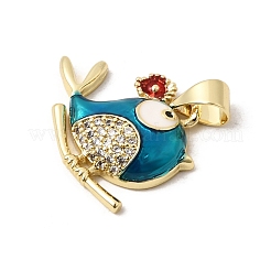 Brass Micro Pave Cubic Zirconia Pendants&nbsp;KK-H267-073G-02
