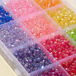 4200Pcs 15 Colors Bicone AB Color Plated Eco-Friendly Transparent Acrylic Beads&nbsp;TACR-FS0001-25
