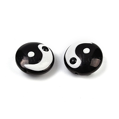 Yin-yang Theme Baking Paint Glass Beads&nbsp;LAMP-B028-01B