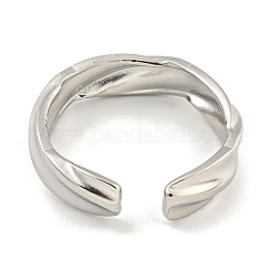 Non-Tarnish Twist 304 Stainless Steel Open Cuff Finger Rings for Unisex&nbsp;RJEW-P114-07P