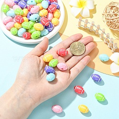 30Pcs 6 Colors Opaque Acrylic European Beads&nbsp;SACR-YW0002-10