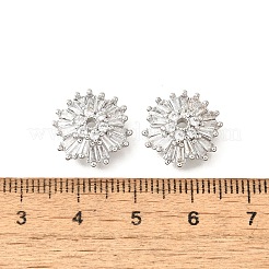 Flower Brass Clear Cubic Zirconia Bead Caps&nbsp;KK-V008-07P