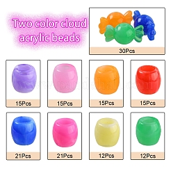 156Pcs 9 Style Acrylic European Beads&nbsp;MACR-YW0001-68