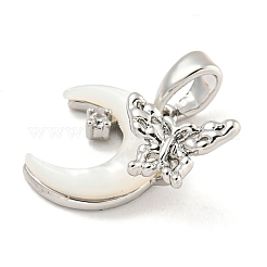 Brass Micro Pave Clear Cubic Zirconia Pendants&nbsp;KK-P275-17P