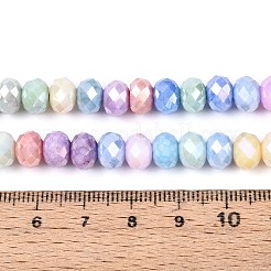 Anti-Tarnish Electroplate Rondelle Glass Beads Strands&nbsp;X-EGLA-T021-8mm-17-01