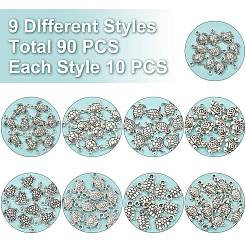 90Pcs 9 Styles Tibetan Style Zinc Alloy Charms&nbsp;TIBEP-CJ0002-02