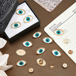 12Pcs Evil Eye Enamel Pin&nbsp;JEWB-FH0002-98