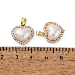 Brass Micro Pave Cubic Zirconia Pendants&nbsp;KK-P308-15G