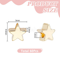 60Pcs Brass Beads&nbsp;KK-PH0012-49G-01