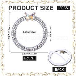 2Pcs Alloy Rhinestone Car Stickers&nbsp;STIC-CN0001-08