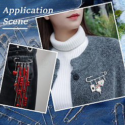 30Pcs Iron Brooch Findings&nbsp;IFIN-SC0002-10B-P