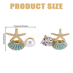 Rhinestone & Plastic Pearl Asymmetrical Earrings&nbsp;EJEW-LP0003-96A