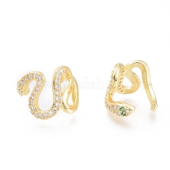 Brass Micro Pave Cubic Zirconia Cuff Earrings&nbsp;EJEW-G279-06G
