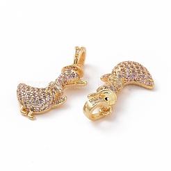 Brass Micro Pave Clear Cubic Zirconia Pendants&nbsp;ZIRC-F135-22G