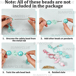12Pcs 12 Colors Alloy Beadable Keychain Bar&nbsp;KEYC-SC0001-45