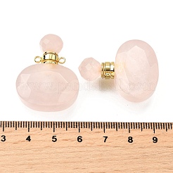 Natural Rose Quartz Perfume Bottle Pendants&nbsp;G-L623-07G-04
