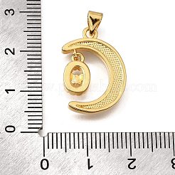 Brass Micro Pave Cubic Zirconia Shell Pendants&nbsp;KK-D328-09G