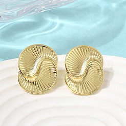 Curved Brass Stud Earrings&nbsp;EJEW-H180-25G