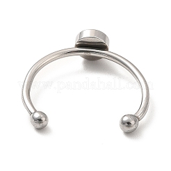 Non-Tarnish 304 Stainless Steel Cuff Ring Findings&nbsp;X-STAS-E044-04P