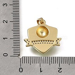 Brass Micro Pave Clear Cubic Zirconia Pendants&nbsp;KK-A303-23A-G