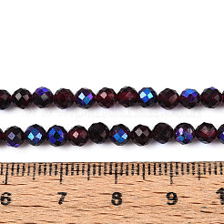 AB Color Plated Natural Garnet Beads Strands&nbsp;G-T144-B07-01