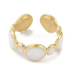 Ion Plating(IP) 304 Stainless Steel Enamel Cuff Finger Rings&nbsp;RJEW-L107-038G-01