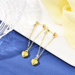 2 Pairs 2 Colors Heart Alloy Dangle Stud Earrings&nbsp;EJEW-JE06366