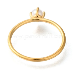 Ion Plating(IP) 304 Stainless Steel Plain Band Rings for Women&nbsp;RJEW-B066-10G