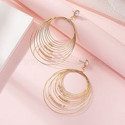 Multilayer Oval Alloy & Plastic Pearl Dangle Stud Earrings&nbsp;FS-WGD1DCA-01