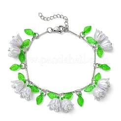 Brass Bar Link Chains Charm Bracelets&nbsp;BJEW-JB11524-01