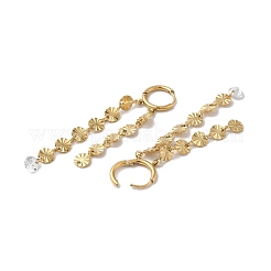 Glass Dangle Hoop Earrings&nbsp;EJEW-Q781-23G