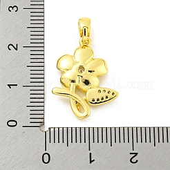 Brass Micro Pave Clear Cubic Zirconia Pendants&nbsp;KK-P263-06C-G