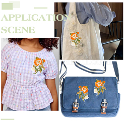 6Pcs Flower Polyester & Cotton Computerized Embroidery Iron on/Sew on Patches&nbsp;PATC-HY0001-91A