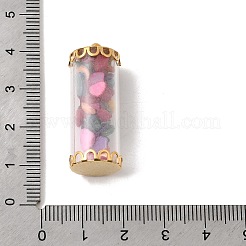 Glass Tube with Natural & Synthetic Mixed Gemstone Chip Beads Inside Pendants&nbsp;FIND-B054-01G-04