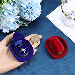 4Pcs 2 Colors Hat Velvet Jewelry Boxes&nbsp;CON-SC0001-19A