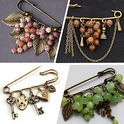30Pcs Iron Brooch Findings&nbsp;FIND-SC0021-17