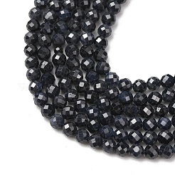 Natural Black Sapphire Beads Strands&nbsp;G-P625-3mm-01