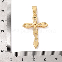 Brass Micro Pave Clear Cubic Zirconia Pendants&nbsp;ZIRC-M117-37G