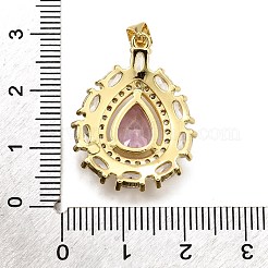 Brass Micro Pave Cubic Zirconia Pendants&nbsp;KK-K401-38G